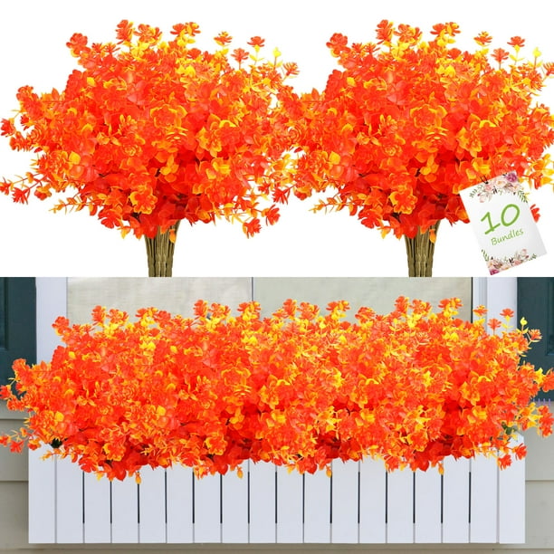 Fall Orange Artificial Fall Flowers Fake Outdoor UV Resistant Autumn Plants for Home Kitchen Christmas Festival Thanksgiving Autumns Decoration Fall Orange Artificial Fall Flowers Fake Outdoor UV Resistant Autumn Plants for Home Kitchen Christmas Festival Thanksgiving Autumns Decoration